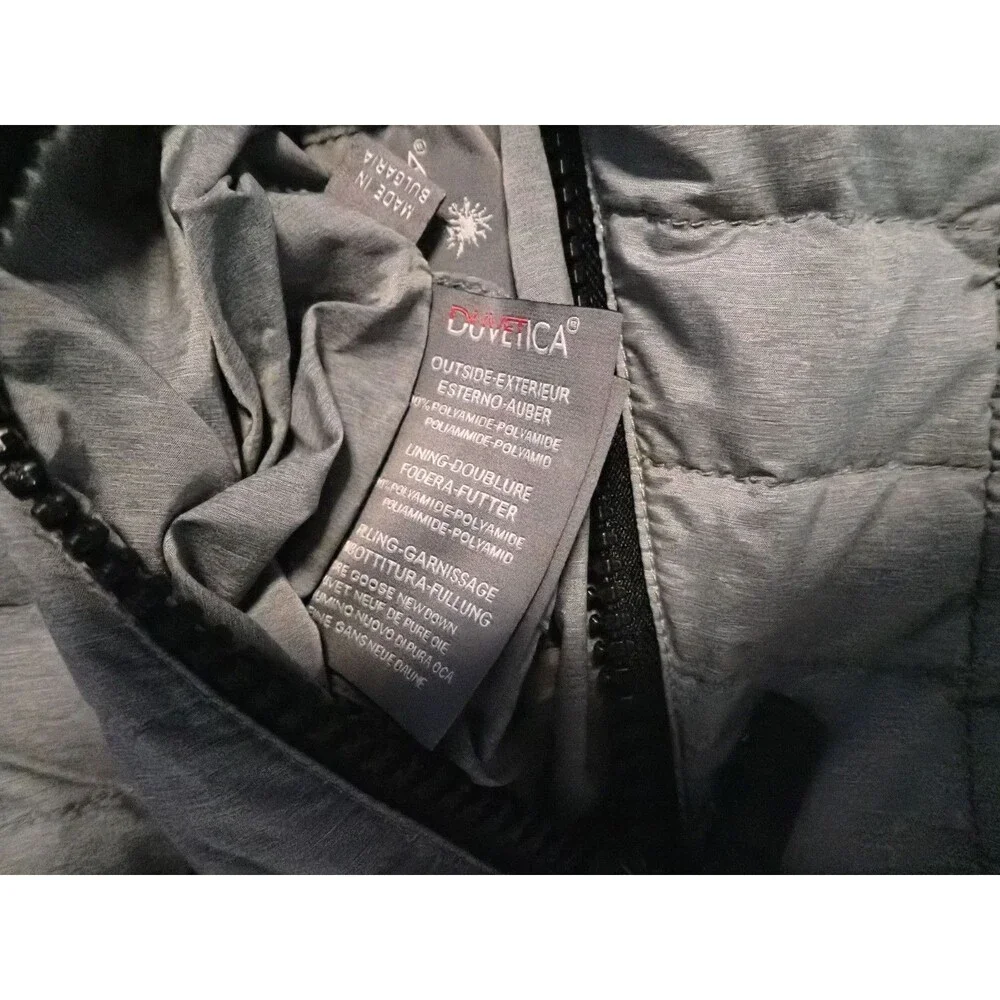 Duvetica Jacket Mens 46 Small Two Tone Gray Navy Down Puffer Hooded Packable